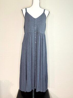 Torrid Charcoal Gray Button Front Midi Sundress 1 1X 14/16